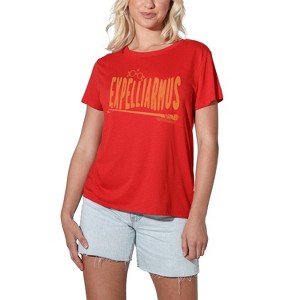 Harry Potter The Hogwarts School Women's Loose T-Shirt Red 2X Large - 1 of 4