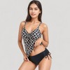Anna-Kaci Swim Women's Tankini Top with Front Tie and Adjustable Side Bottoms Two Piece Swimsuit - 4 of 4