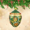 Miss Christmas 5.0 Inch Elegant Green & Gold Fabrege Egg Christmas Tree Ornament , Christmas Decor Christmas, Easter, Seasonal (1PC) - 2 of 4