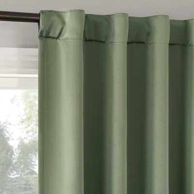 Sage Green Blackout Magnetic Closure Curtain Panel Pair, 52" x 63"