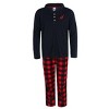 Rene Rofe Boys Buffalo Plaid 3pc Henley Long Sleeve Pajama Set - 2 of 4