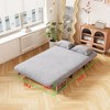 NicBex Velvet Convertible Sofa Bed, Tri-Fold Sleeper Sofa with Adjustable Backrest & Pillow, Leisure Chaise Lounge Couch for Living Room,Loveseat Sofa - 3 of 4