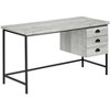 PAGED 55" L Computer Desk, Simple Modern Home Office Desk with 3 Storage Drawers and Metal Base for Office, Study - 3 of 4