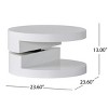 23.6" Round Rotating Coffee Table with Hidden Storage,Modern High Gloss 2-Tier Swivel Table for Living Room-Baofuwish - 4 of 4