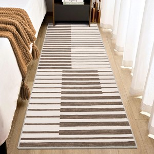 Washable Runner Hallway Modern Stripe Non-Slip Indoor Rugs, Kitchen Runner Non Skid Throw Low-Pile Carpet for Bathroom Kitchen Laundry Room - 1 of 4