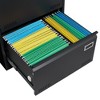 INFURNIC Decorative Storage Cabinet 2 Drawer Metal File Cabinet with Lock for Office Organization, Black, 30.9"*6.5"*27.9" - 2 of 4