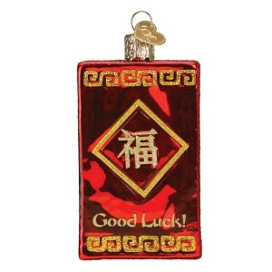 Old World Christmas Blown Glass Ornament for Christmas Tree, Lucky Red Envelope - 1 of 4