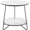 Avani Round Side Table - White Marble/Black - Safavieh - 4 of 4