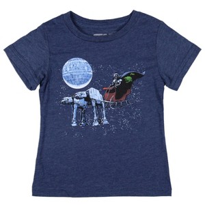 Seven Times Six Star Wars Infant & Toddler Boys Blue Darth Vader Christmas Sled T-Shirt Blue - 1 of 3