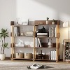 Vynxaria Rustic Brown 4-Tier Utility Storage Shelves - Retractable & Rotatable Bookcase - 2 of 4
