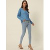 Seta T Women's V Neck Waffle Knit Long Sleeve Casual Tunic Blouses - 3 of 4