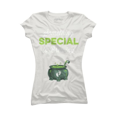 Junior's Design By Humans Halloween Pregnancy Shirt Mom To Be Something Is Brewing By VitMon T-Shirt