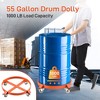 55-gallon Bucket Cart with 4 casters, 1000-pound Capacity Trash Can Cart, Orange Steel Frame Trolley - 4 of 4