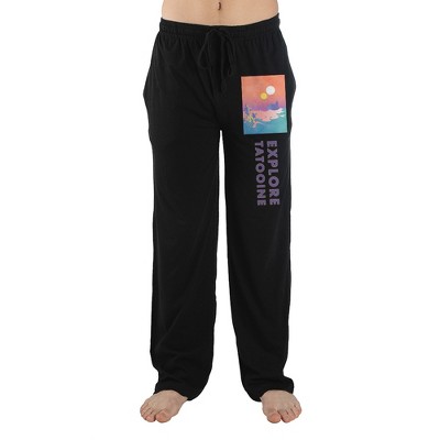 Explore Tatooine Star Wars Movie Series Mens Black Sleep Pajama Pants