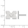 Black Bow Jewelry 14k White Gold Michigan Wolverines NCAA Post Earrings - 2 of 3