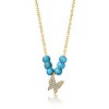 Guili Kids 14K Gold Plated Necklace with Turquoise Pearls and Butterfly Charm- A Vibrant and Whimsical Piece Designed for Young Trendsetters - 3 of 3