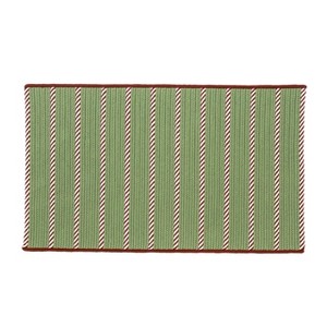 Colonial Mills Naughty Elf Stripe Christmas Rug Braided Rug, Green 27" x 46", Rectangle Shape - 1 of 4