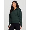 RBX Active Women's Regular Length Adjustable Mock Neck Quarter Zip Pullover Cotton Blend Fleece Sweatshirt with Zipper Pockets - 3 of 4