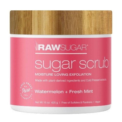 Raw Sugar Moisture Loving Sugar Scrub Watermelon + Fresh Mint - 15oz