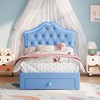 Twin Size Upholstered Bed Frame with LED Headboard Lights & Storage Drawer, Noise Free, Platform Bed for Kids and Teens - 2 of 4