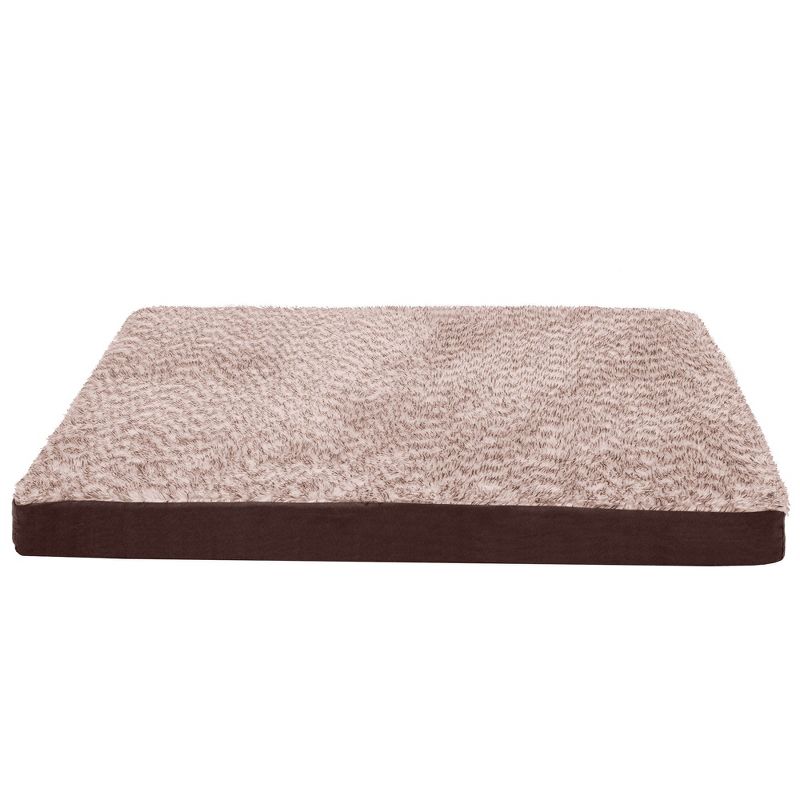 FurHaven Two-Tone Faux Fur & Suede Deluxe Orthopedic Mattress Dog Bed, 2 of 5