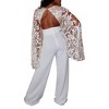 Women's LACE CAPE WIDE LEG JUMPSUIT - Rubber Ducky - image 2 of 2