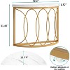 Gulches Modern Faux Marble Half Moon Console Sofa Entryway Table, White Top & Gold Frame, 43" - 2 of 4