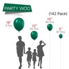 PartyWoo Balloons Dark Green Hunter Emerald Forest 18 12 10 5 Inch 142 pcs - 2 of 4