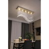 Siljoy Modern Rectangular Crystal Chandelier Wave Raindrop Pendent Flush Mount Ceiling Light Fixture Indoor - 4 of 4
