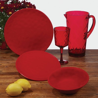 Vibrant Red Melamine 6-Piece All-Purpose Bowl Set