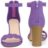 Perphy Women's Scalloped Chunky Heels Ankle Strap Sandals - 3 of 4