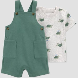 Carter's Just One You® Baby Boys' 2pc Turtles Pocket Overalls Set
