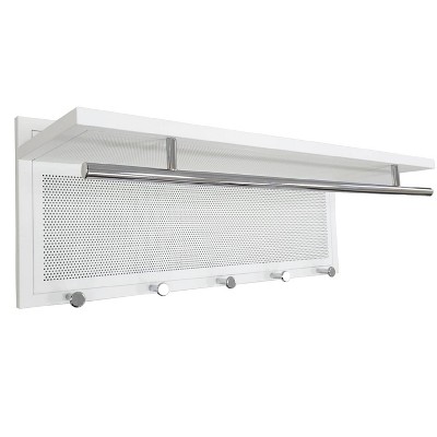 Vynxaria Multi-Color Decorative Wall Shelf with Hooks - Modern Space-Saving Design