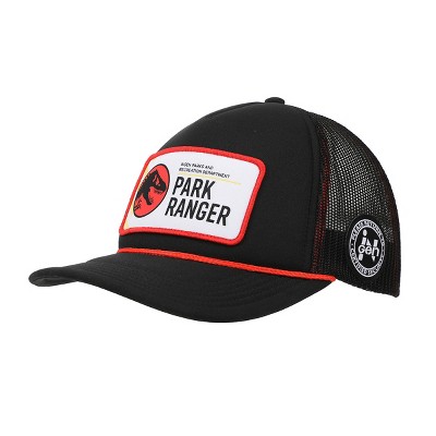 Jurassic Park Park Ranger Badge Trucker Black Hat