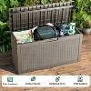 Infurnic Deck Boxes, Outdoor Patio Storage Box with Handle, Waterproof Box for Storage Patio Furniture Garden Tools, Brown, 41.93"*17.13"*22.44" - 2 of 4