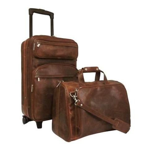 Amerileather Waxy Brown Leather Two Piece Set Traveler - image 1 of 4