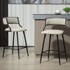 DOMETOUR 26'' PU Bar Stool Counter Height Stool with Black Base and Footrest For Kitchen Island - 4 of 4