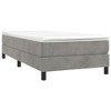 vidaXL Box Spring Twin Bed Frame - Modern Design in Light Gray Velvet - 76" x 39.4" x 9.8" Sized Bed Frame - 3 of 4
