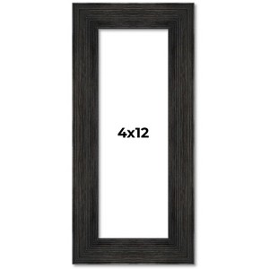 PosterPalooza | 4x12 Wide Barnwood Picture Frame, UV Acrylic, 6 Finishes - Grey, Brown, White, and Black - 1 of 4