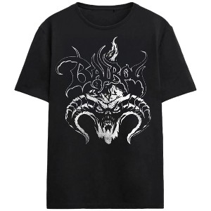 Lord Of The Rings Balrog in White Adult Black Crew Neck Short Sleeve T-shirt - 1 of 3