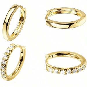 Huggie Hoop Earrings Set, Hypoallergenic, Lightweight, Cute Dainty for Women Men - 1 of 1
