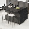 Rolling Kitchen Island, with Spice Rack, Towel Rack, Open Side Racks, Power Outlet and Storage Drawers, Multiple Design Styles and Color Combinations - 3 of 4