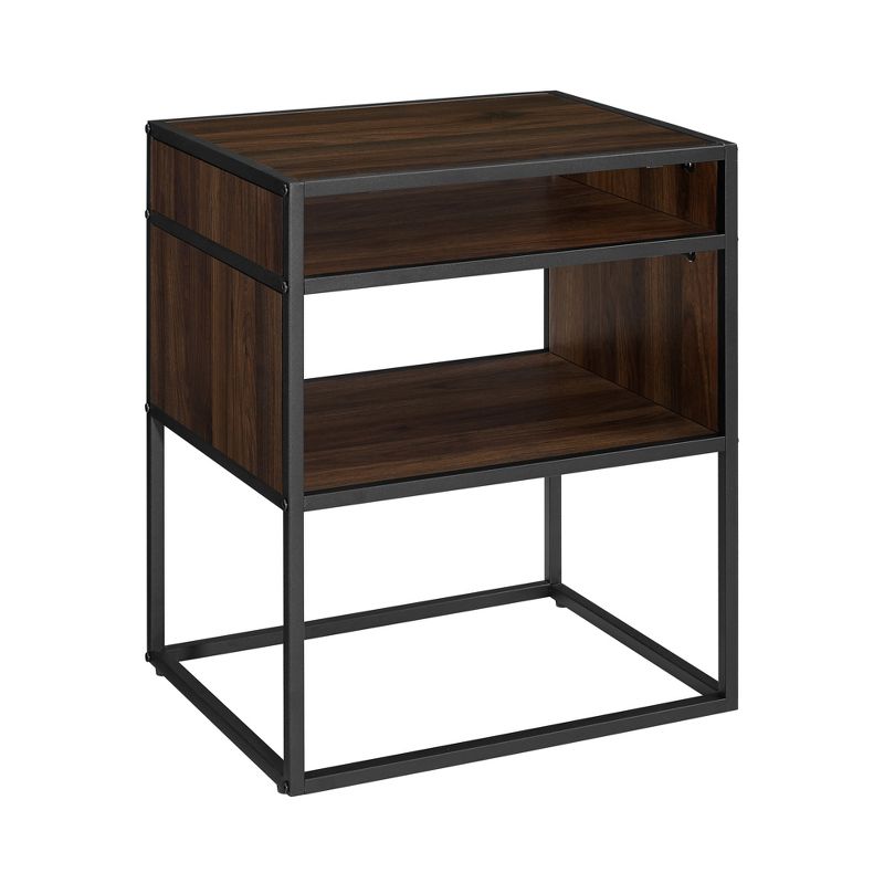 Modern Wood and Metal Side Table with Open Storage - Saracina Home, 1 of 10