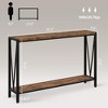 Jojoka 2 Tier Narrow Console Tables, Behind Couch Table,Narrow Console Table - 2 of 4