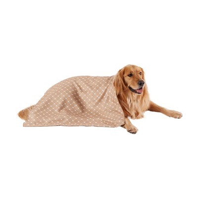 Bone Dry Microfiber Trellis Printed Large Single Pet Towel, Taupe