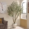 DR.Planzen Lifelike 6ft Artificial Olive Tree with Dual Trunk Design, White Round Planter Faux Olive Tree for Indoor Outdoor Home Decor - 3 of 4
