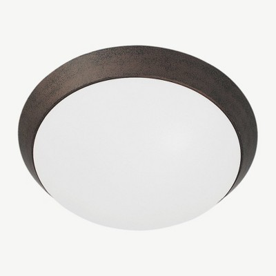 White Glass 11-inch Indoor/Outdoor Flush Mount Light