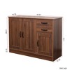 GDFStudio Mirabel 43.31'' Modern Wooden Buffet Sideboard Cabinet with 2 Drawers, 3 Doors and 1 Adjustable Shelf - 3 of 4