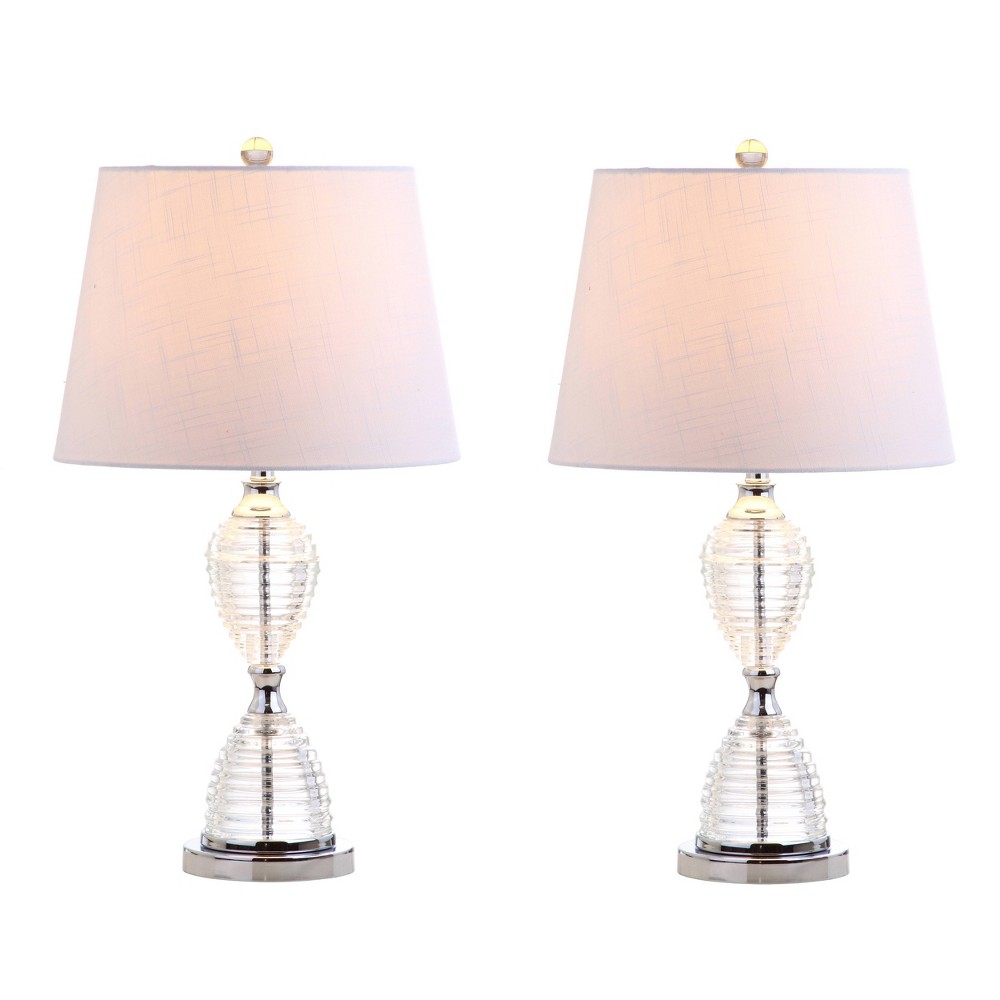 Photos - Floodlight / Street Light 24" (Set of 2) Aubrey Crystal Table Lamp  Clear (Includes LED Light Bulb)