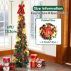 GOTGELIF 6Ft Pencil Tree Pull-Up Pre-Decorated Christmas Tree, Fully Lit & Ready to Glow - 2 of 4